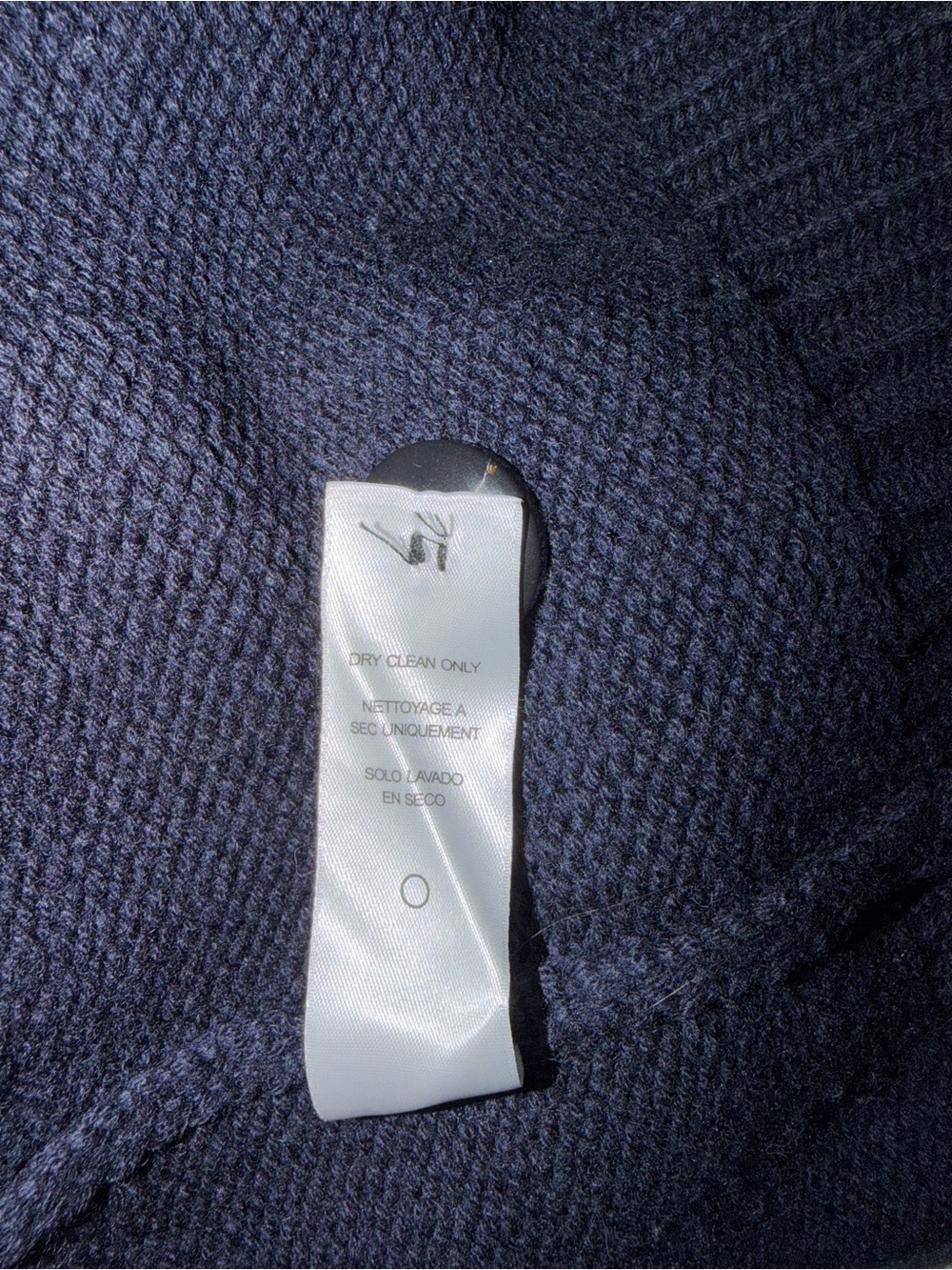 FRAME Chunky Femme Wool Cashmere Rib Knit Cardigan Navy S - Picture 7 of 12